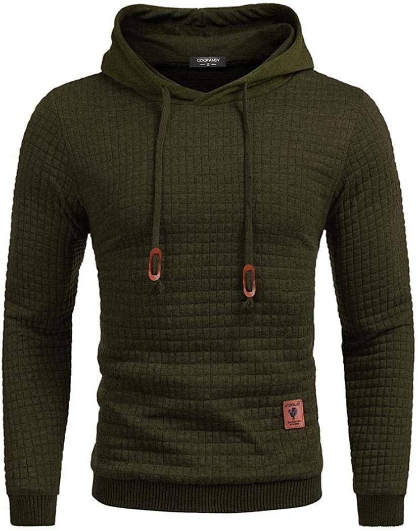 Gym Drawstring Plaid Jacquard Hoodie (US Only)