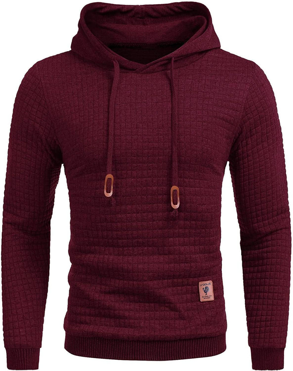 Gym Drawstring Plaid Jacquard Hoodie (US Only)
