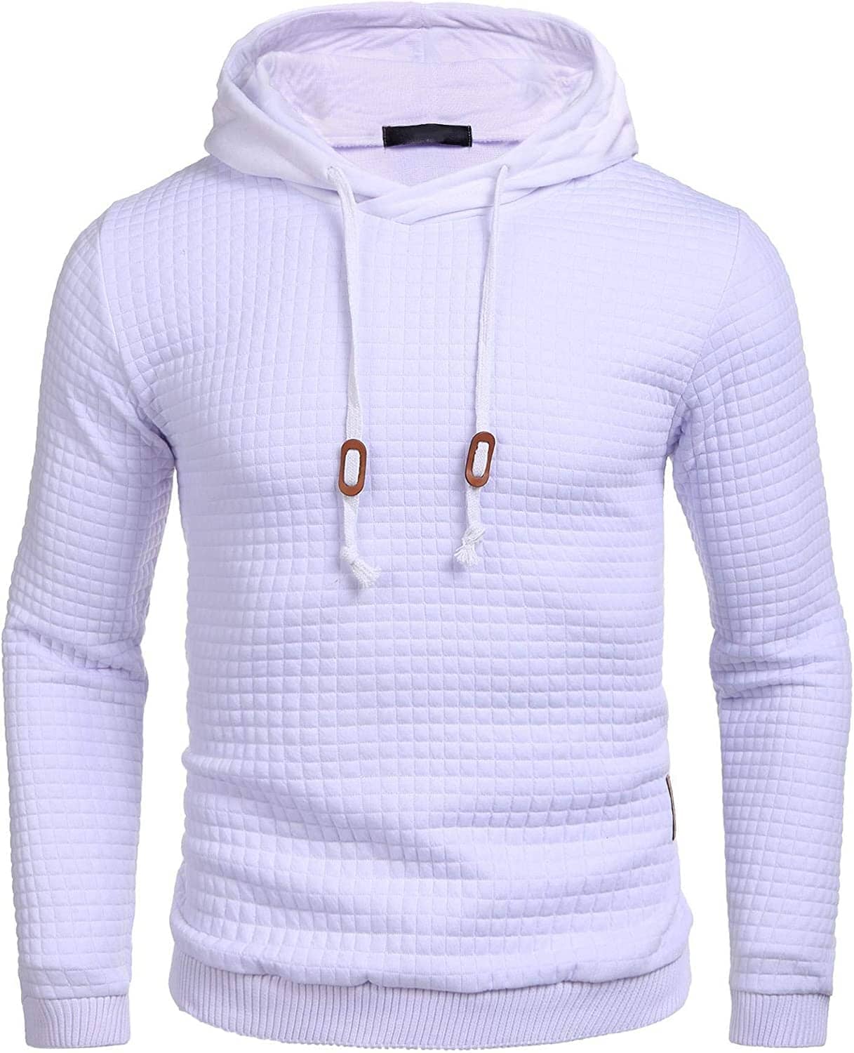Gym Drawstring Plaid Jacquard Hoodie (US Only)