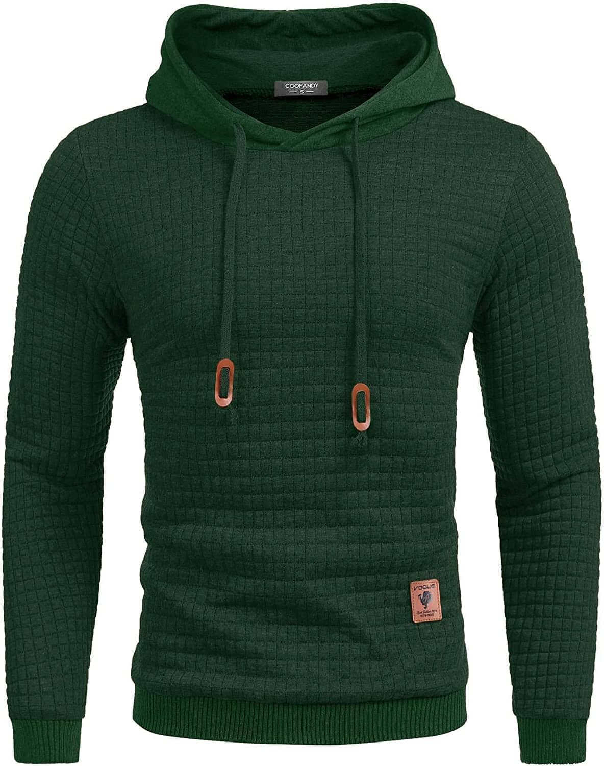 Gym Drawstring Plaid Jacquard Hoodie (US Only)