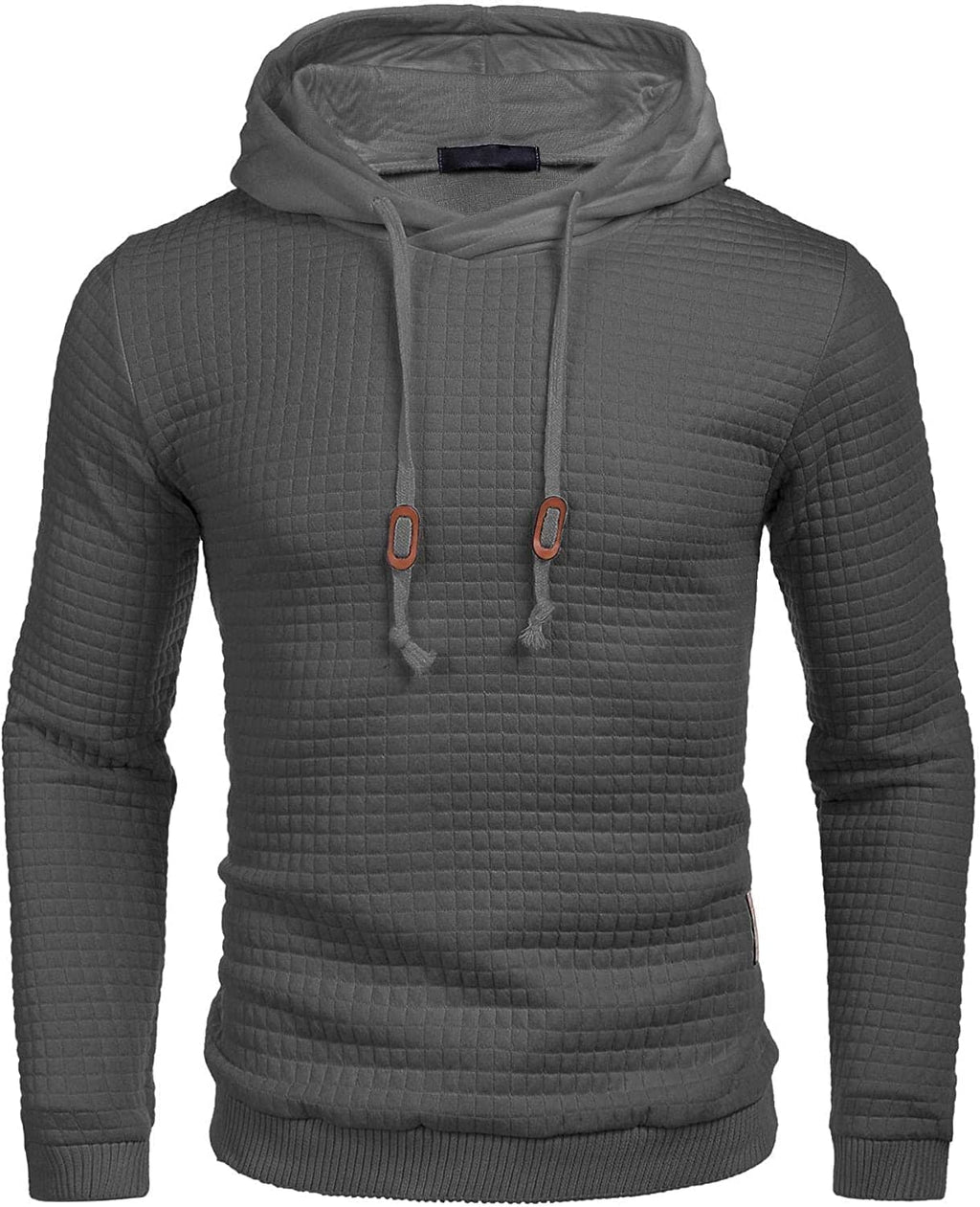 Gym Drawstring Plaid Jacquard Hoodie (US Only)