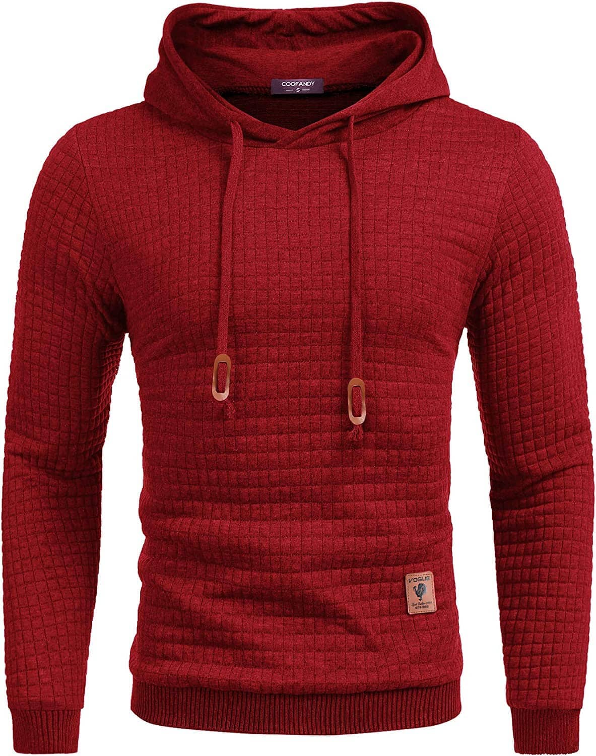 Gym Drawstring Plaid Jacquard Hoodie (US Only)