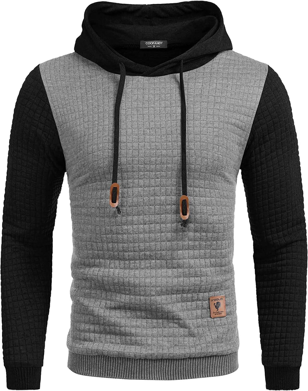 Gym Drawstring Plaid Jacquard Hoodie (US Only)