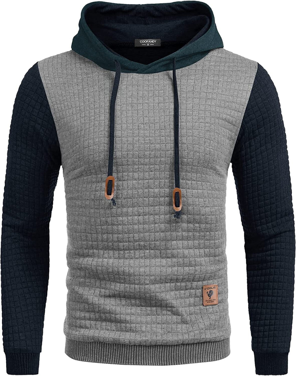 Gym Drawstring Plaid Jacquard Hoodie (US Only)
