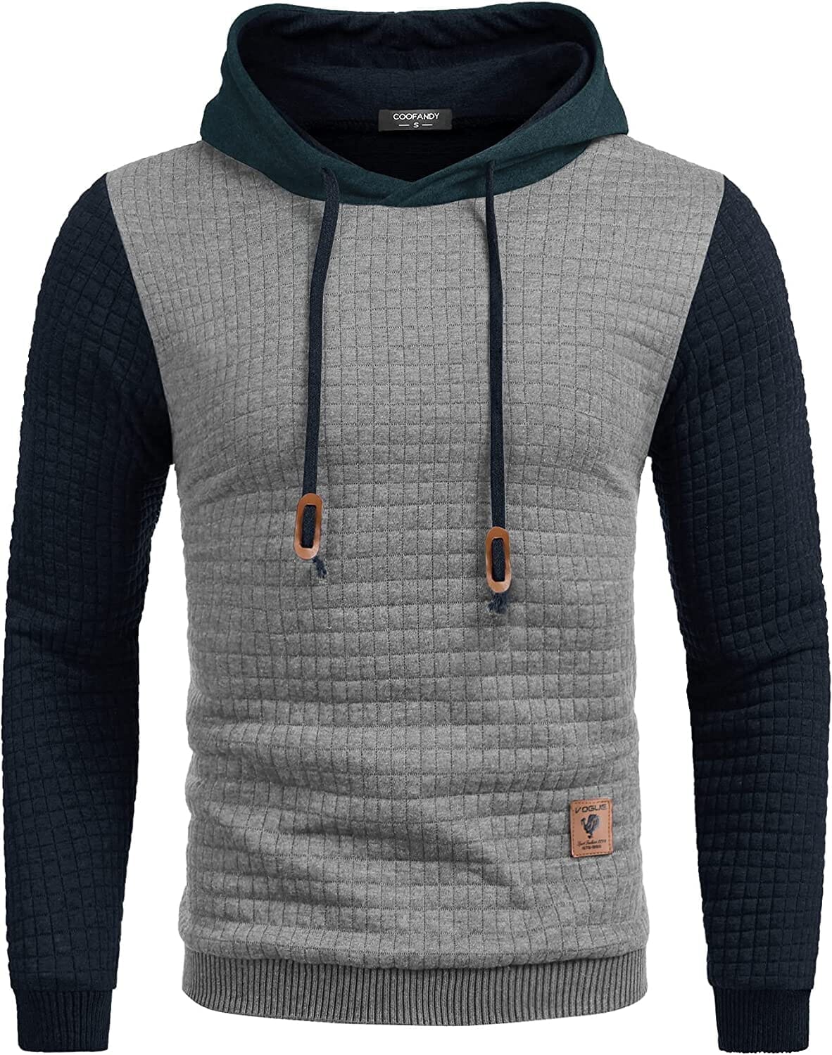 Gym Drawstring Plaid Jacquard Hoodie (US Only)