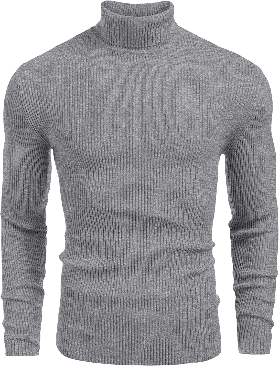 Ribbed Slim Fit Knitted Pullover Turtleneck Sweater (US Only)