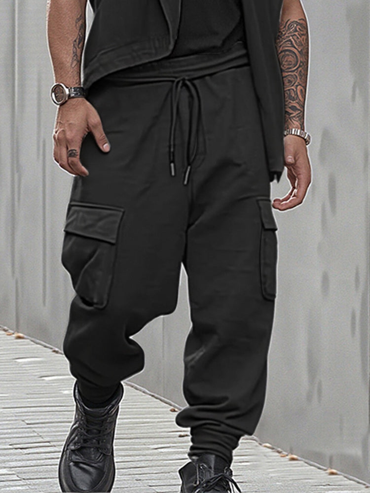 Unique Open Front Asymmetric Vest Pants Set