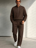 Minimalist Mock Neck Top Straight Pant Set