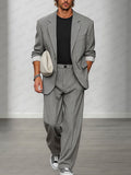 Smart Casual Striped Blazer and Pants Set