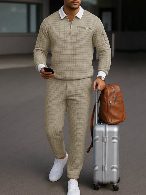 Casual Check Jacquard Matching Set