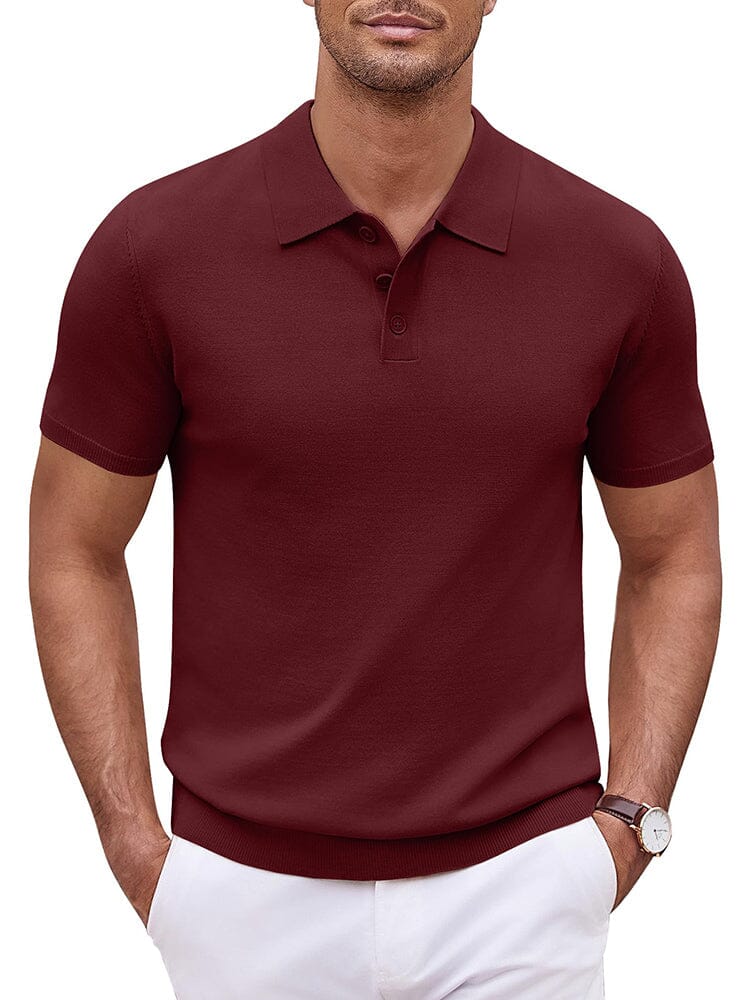 Classic Solid Color Knit Polo Shirt (US Only)