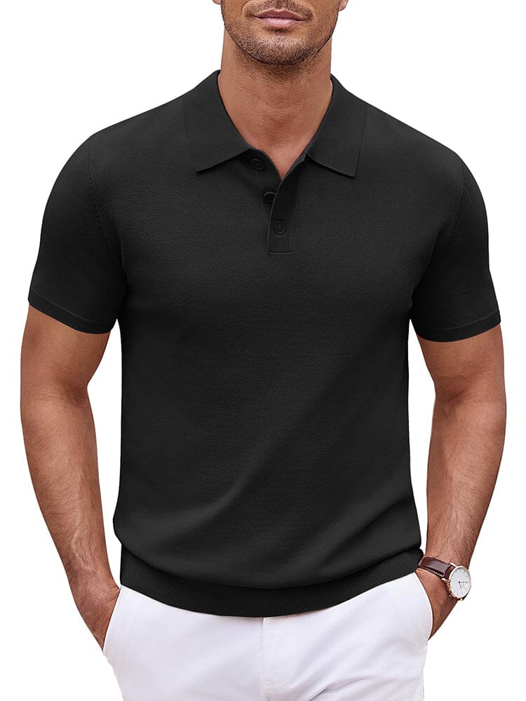 Classic Solid Color Knit Polo Shirt (US Only)