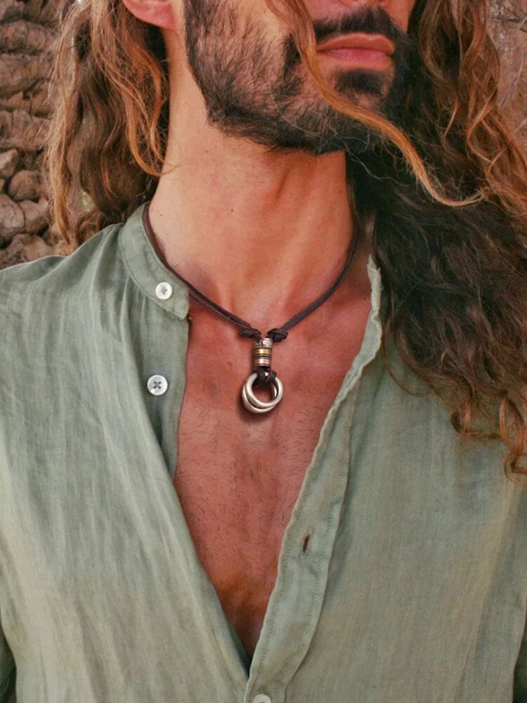 Punk Alloy Leather Pendant Necklace