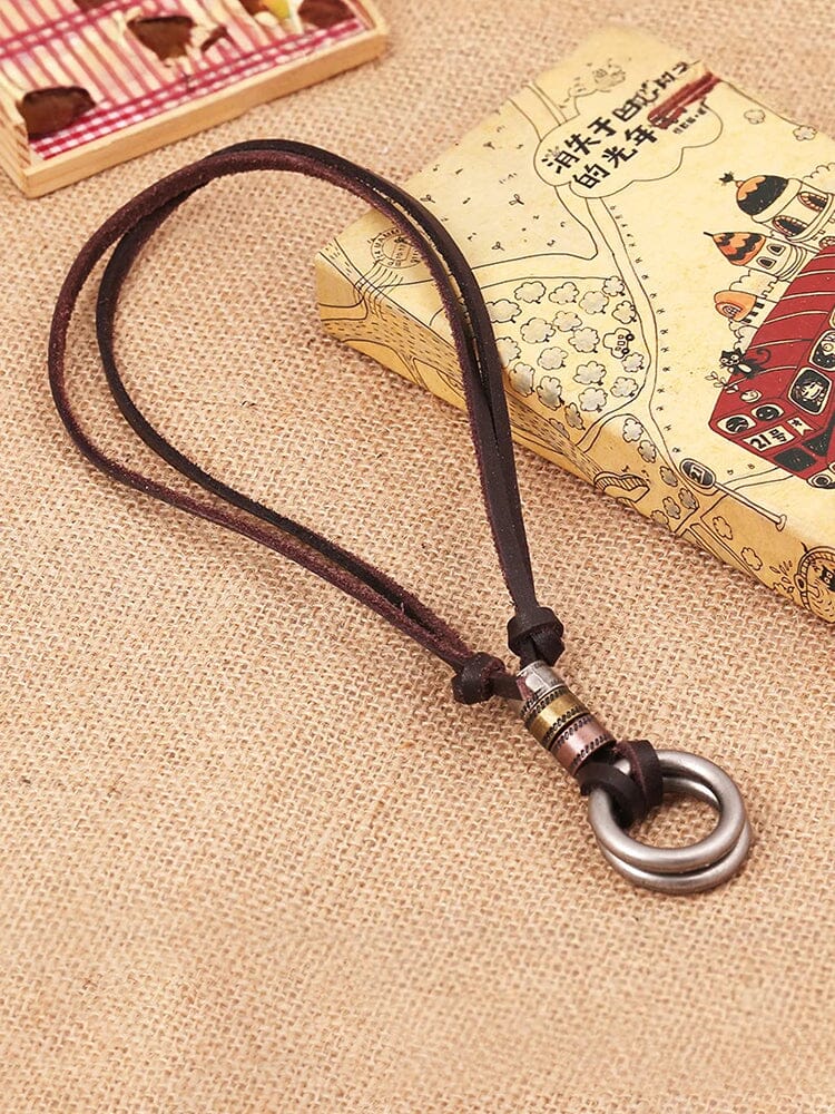 Punk Alloy Leather Pendant Necklace