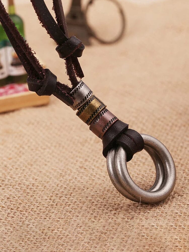Punk Alloy Leather Pendant Necklace