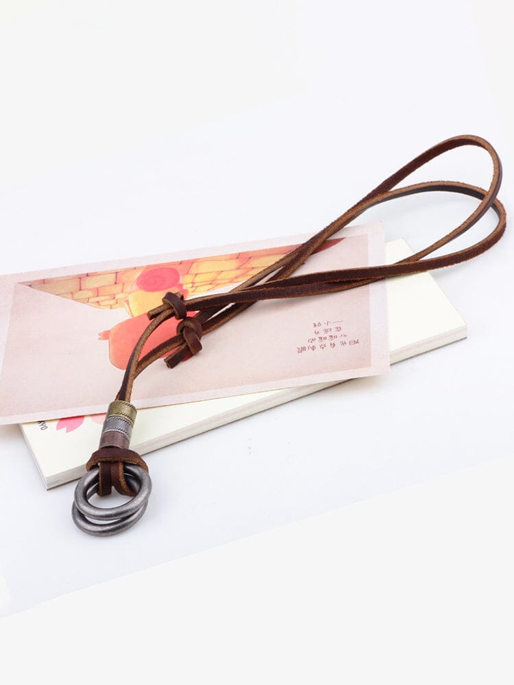 Punk Alloy Leather Pendant Necklace