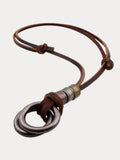 Punk Alloy Leather Pendant Necklace