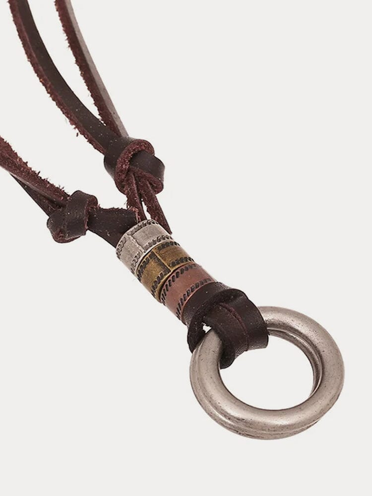 Punk Alloy Leather Pendant Necklace