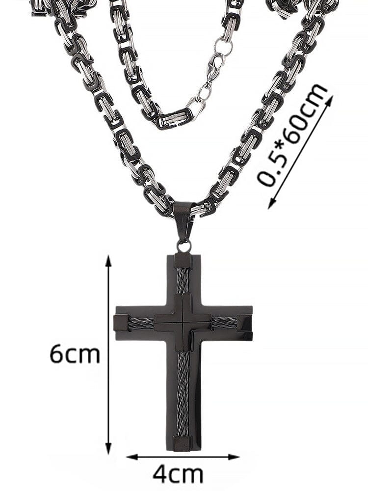 Gothic Alloy Cross Pendant Necklace
