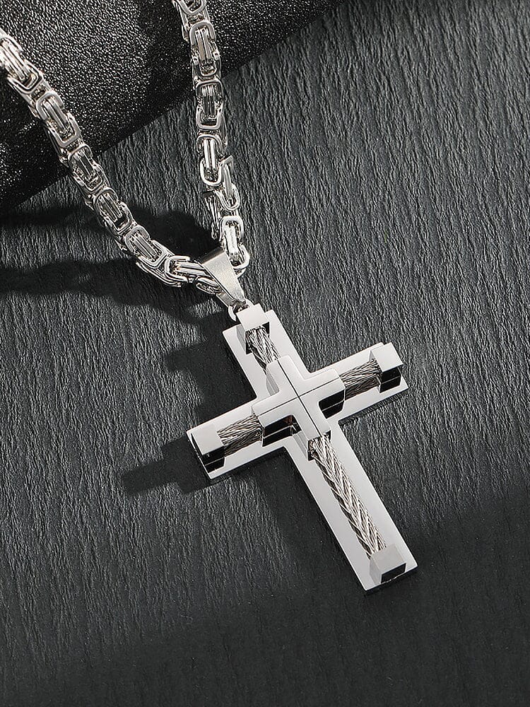 Gothic Alloy Cross Pendant Necklace