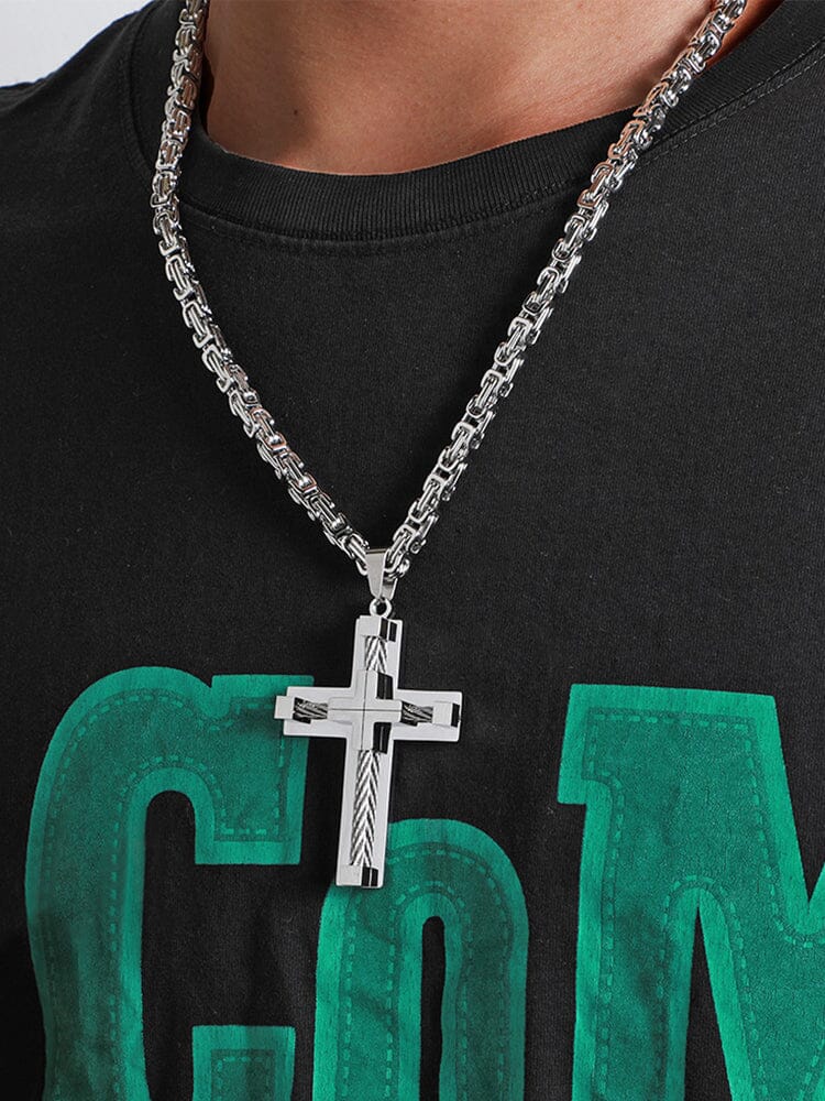 Gothic Alloy Cross Pendant Necklace