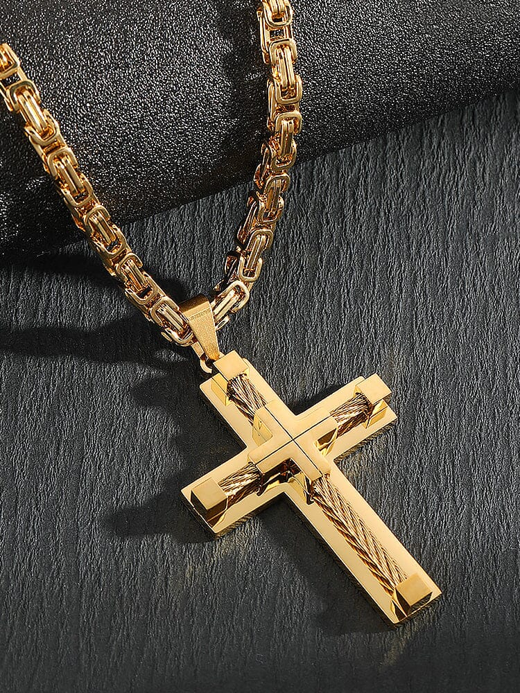 Gothic Alloy Cross Pendant Necklace