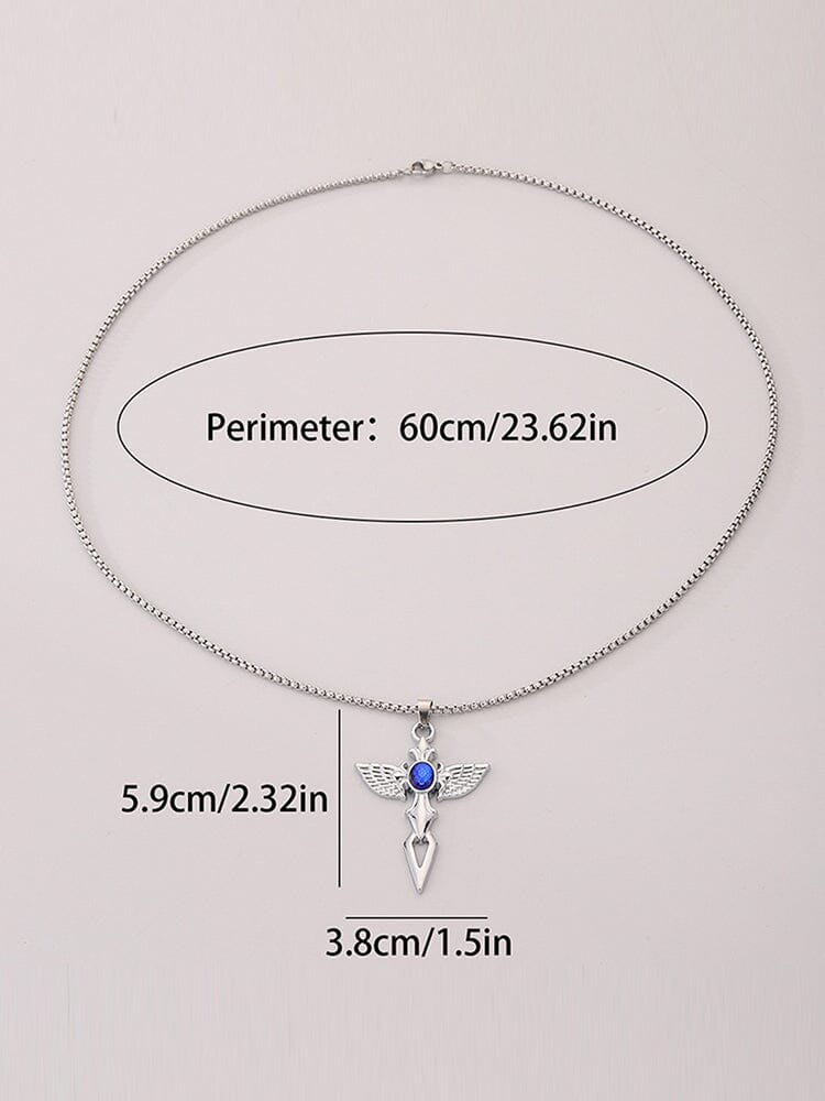 Angel Wing Cross Pendant Necklace