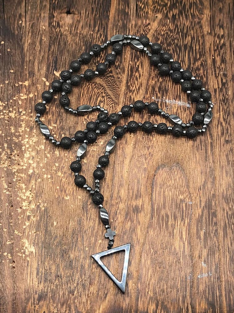 Natural Stone Cross Pendant Necklace