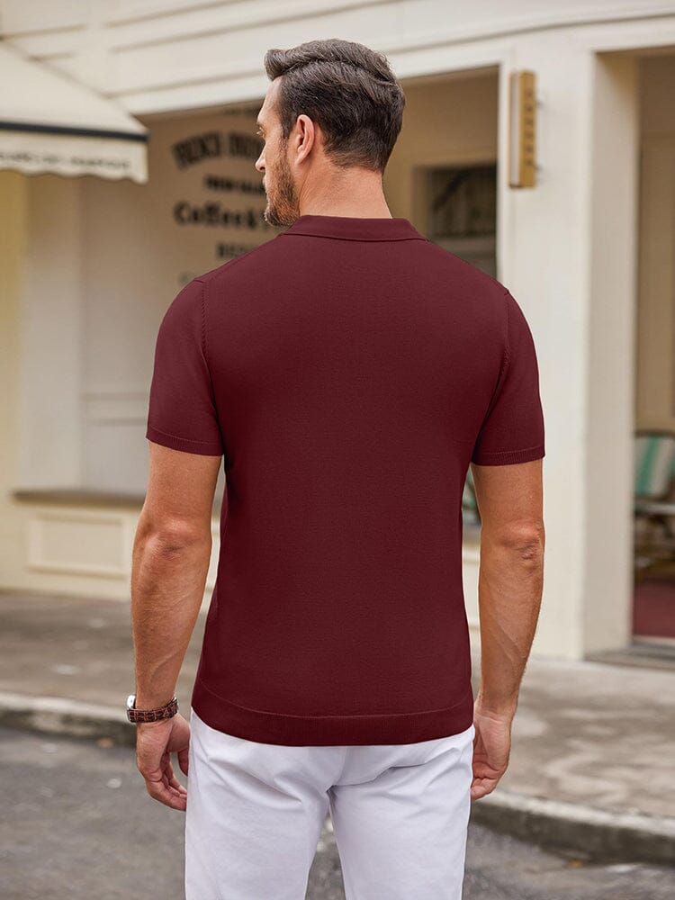 Classic Solid Color Knit Polo Shirt (US Only)